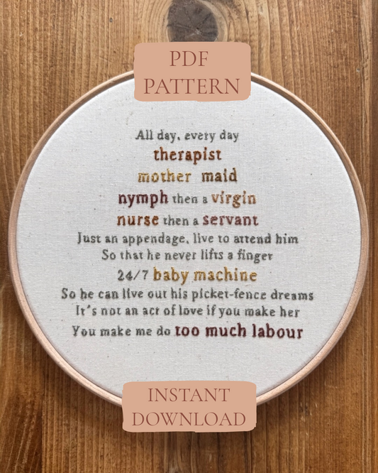 Labour PDF Embroidery Pattern