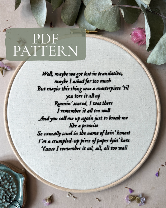 All Too Well Bridge PDF Pattern